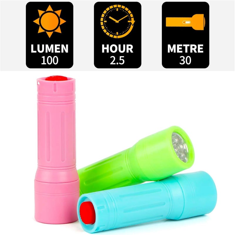 Hilngav 50 Pack 9-LED Mini Flashlight Bulk, Small Multicolor Flashlights with Lanyard, Batteries Included, for Hurricane Supplies, Christmas Gifts Stocking Stuffer - Image 3